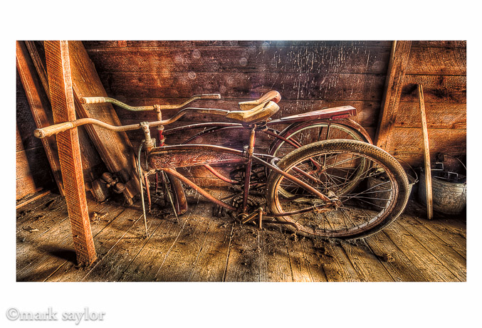 bicycles in attic of barn