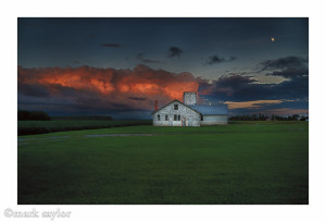 barn on rt17 north carolina after storm at sunset